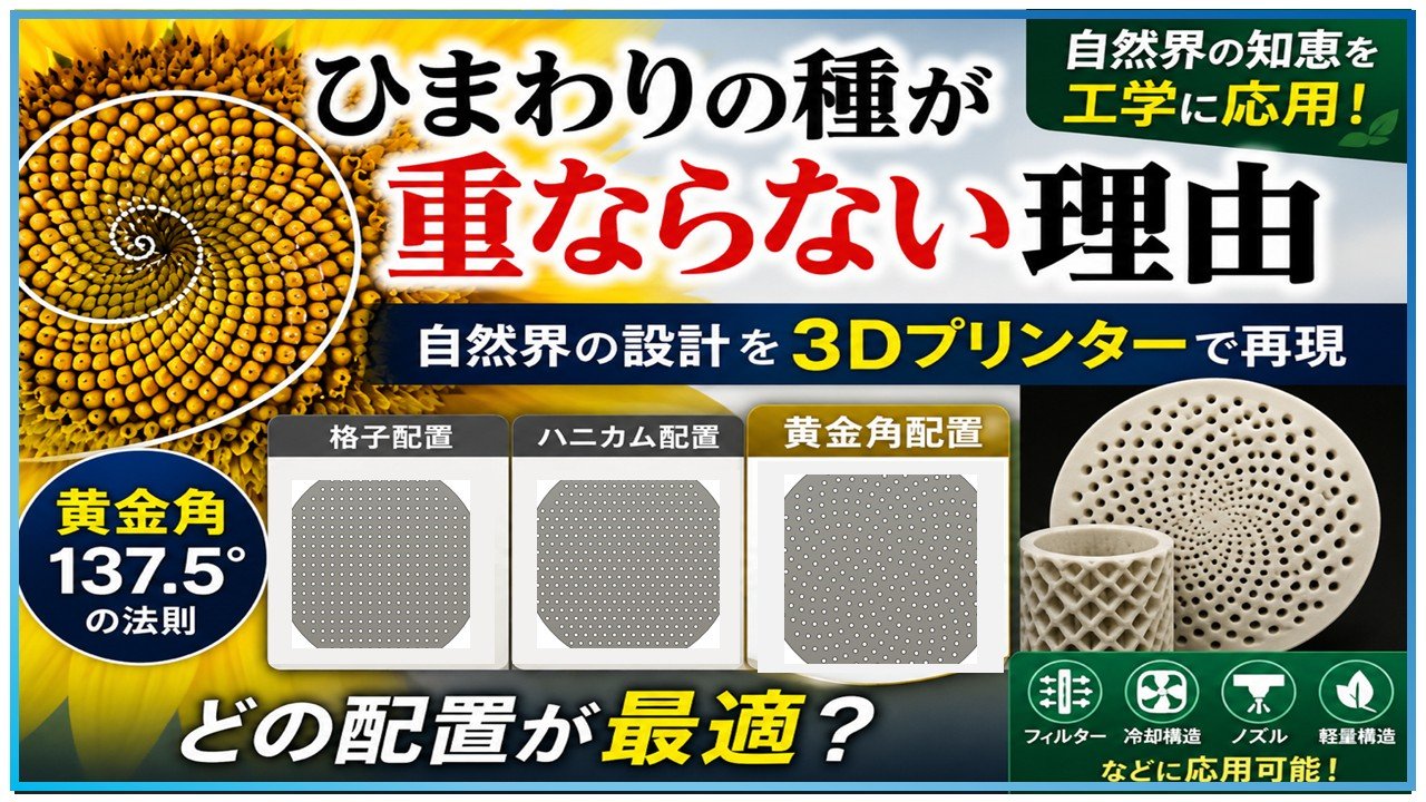 ひまわりの種が重ならない理由｜バイオミメティクス3Dプリンター