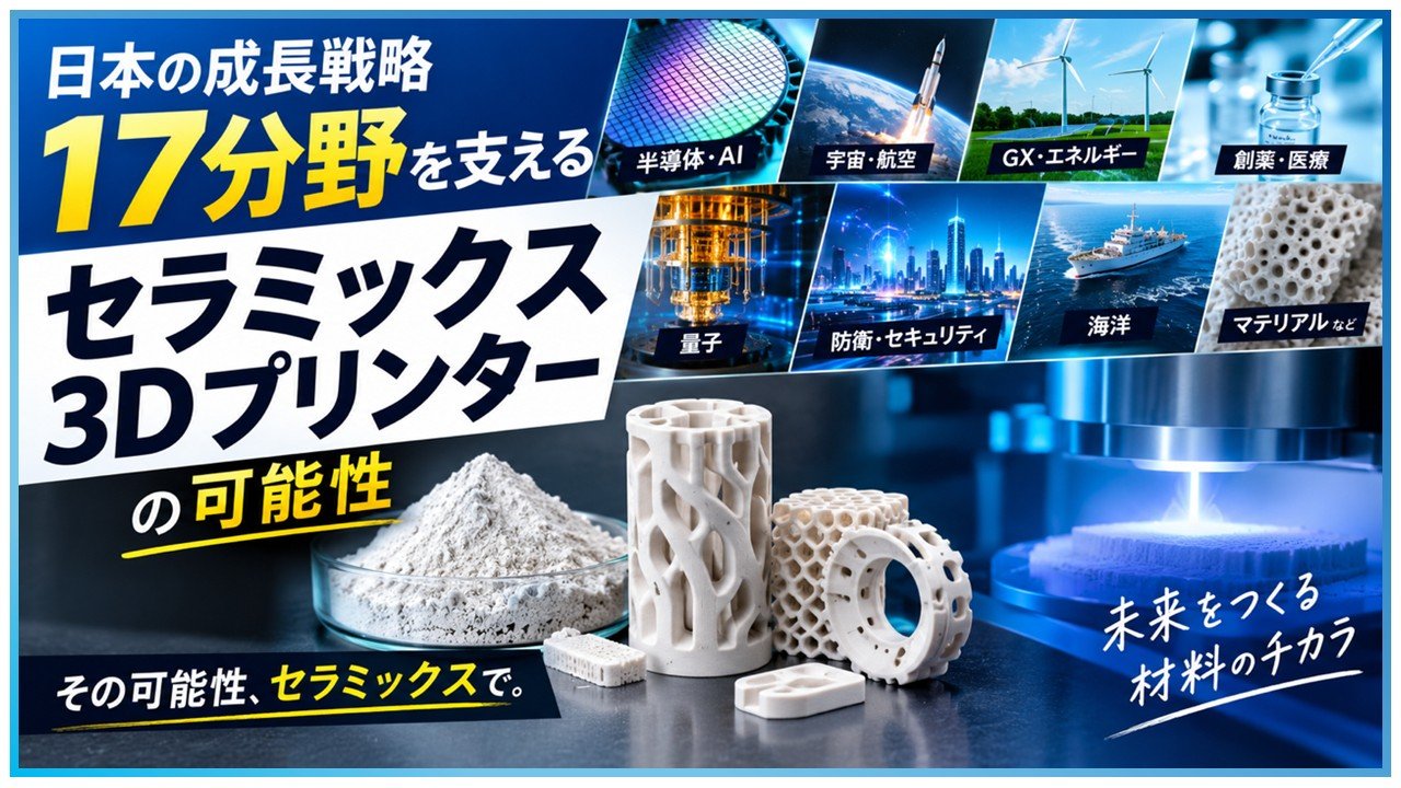 日本の成長戦略「17分野」を支える？セラミックス3Dプリンターの可能性