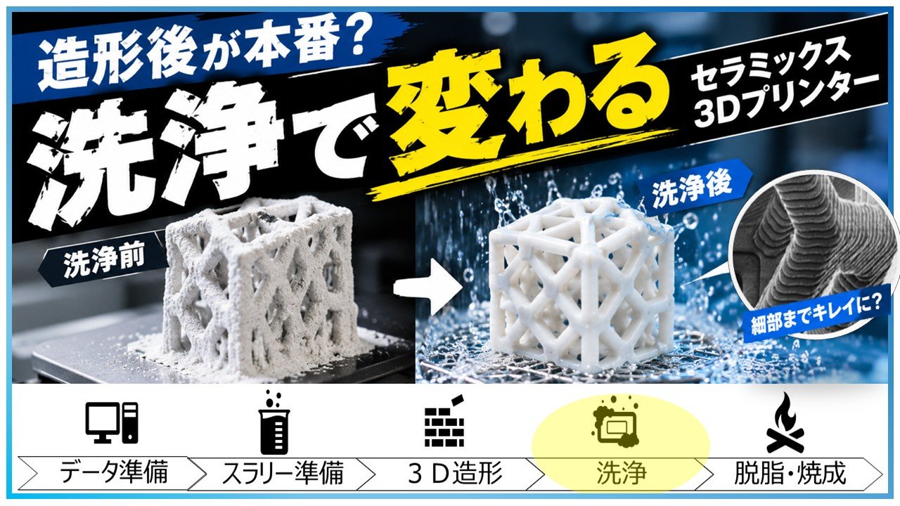 その洗浄、大丈夫？セラミックス3Dプリントの洗浄工程
